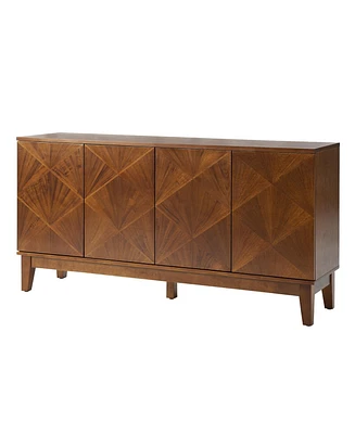 Abraham Mid-century 60" Solid Wooden Legs Sideboard