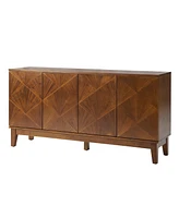 Abraham Mid-century 60" Solid Wooden Legs Sideboard