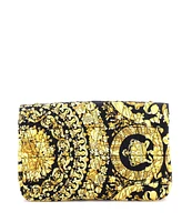 Pre-Owned Versace Medium Virtus Chain Flap Shoulder Bag Barocco Print Silk