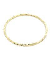 Bling Jewelry Set of 3 Simple Thin Twist Stacking Bangle Round Yellow Gold Plated 2.5MM