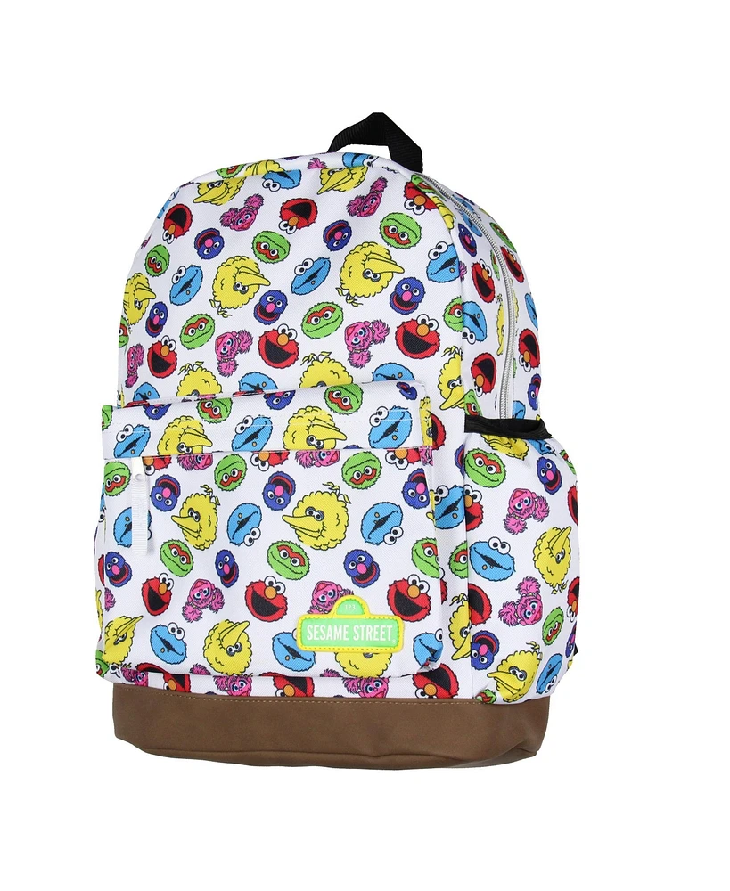 Sesame Street Elmo Big Bird Cookie Monster All-Over Tossed Print School Book Bag