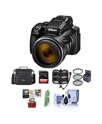 Nikon Nikon Coolpix P1000 Digital Point & Shoot Camera (Black), Bundle Kit with Camera Case + 32GB Sd Card + 77mm Filter Kit + Cleaning Kit + Card Rea