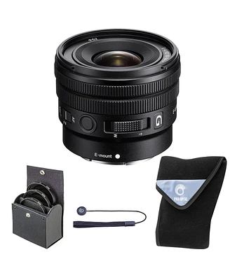 Sony E Pz 10-20mm f/4 G Lens, Bundle with 62mm Digital Essentials Filter Kit and 15x15" Lens Wrap