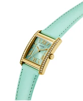 Guess Women's Analog Green Leather Watch, 27mm