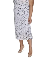 Calvin Klein Plus Size Pleated Dot-Print Skirt