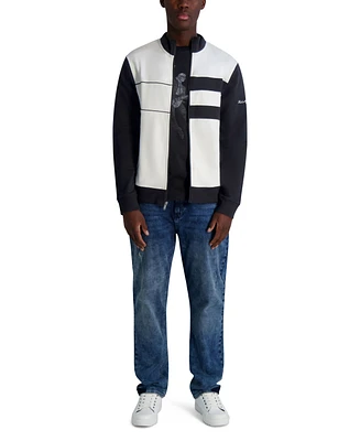 Karl Lagerfeld Paris Men's Stripe Colorblocked Bomber Jacket