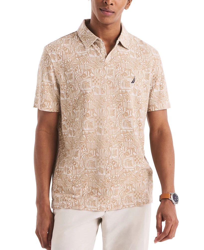 Nautica Men's Classic-Fit Leaf-Pattern Polo Shirt