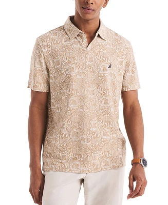 Nautica Men's Classic-Fit Leaf-Pattern Polo Shirt