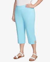 Hearts Of Palm Plus Solid Pull On Capri Pants