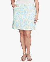 Hearts Of Palm Plus Tropical Print Pull On Skirt