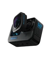 GoPro GoPro Hero12 Black Camera Bundle: Waterproof Action Cam with Go Pro Max Lens Mod 2.0 for HERO 12 Camera and 64GB Micro Sd Card for Ultimate Vide