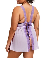 Adore Me Plus Adalee Babydoll & G-String Set Lingerie