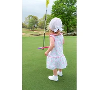 Bits & Bows Baby Girls Pink Seersucker Baseball Hat