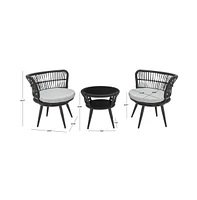 Kyomi 3PC Lounge Set