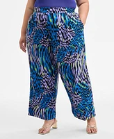 Nina Parker Trendy Plus Printed Wide-Leg Pants