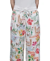 Karl Lagerfeld Paris Petite Multi-Print Soft Pants