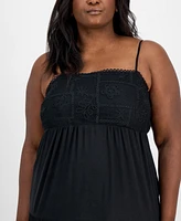Derek Heart Trendy Plus Lace Trim Sleeveless Maxi Dress