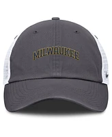Nike Men's Gray Milwaukee Brewers Wordmark Club Adjustable Trucker Hat