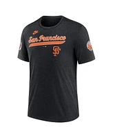 Nike Men's Heather Black San Francisco Giants Cooperstown Collection Eras Tri-Blend T-Shirt