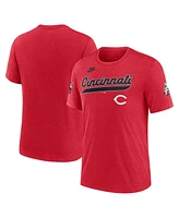 Nike Men's Heather Red Cincinnati Reds Cooperstown Collection Eras Tri-Blend T-Shirt