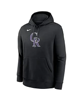 Nike Men's Black Colorado Rockies Logo Club Fleece Pullover Hoodie