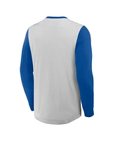 Fanatics Men's Gray/Royal New York Mets Clubhouse Long Sleeve Henley T-Shirt
