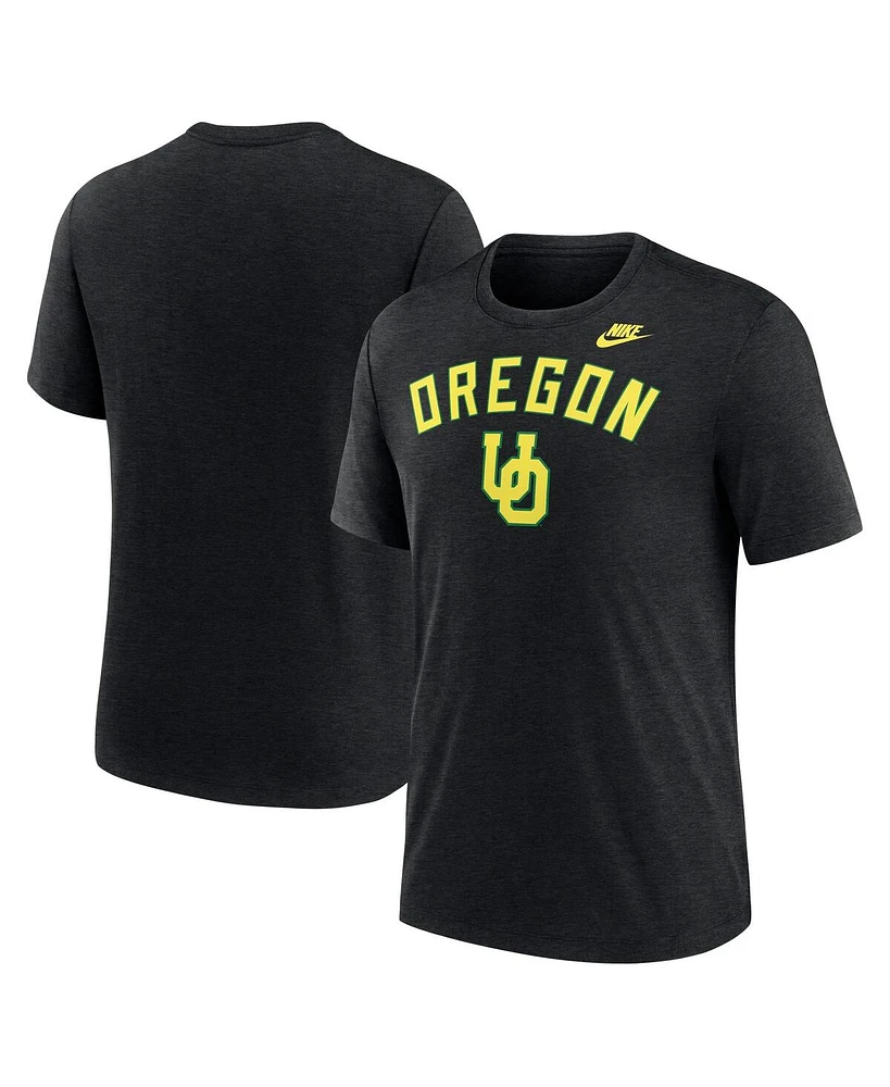 Nike Men's Heather Black Oregon Ducks Legacy Arch Tri-Blend T-Shirt