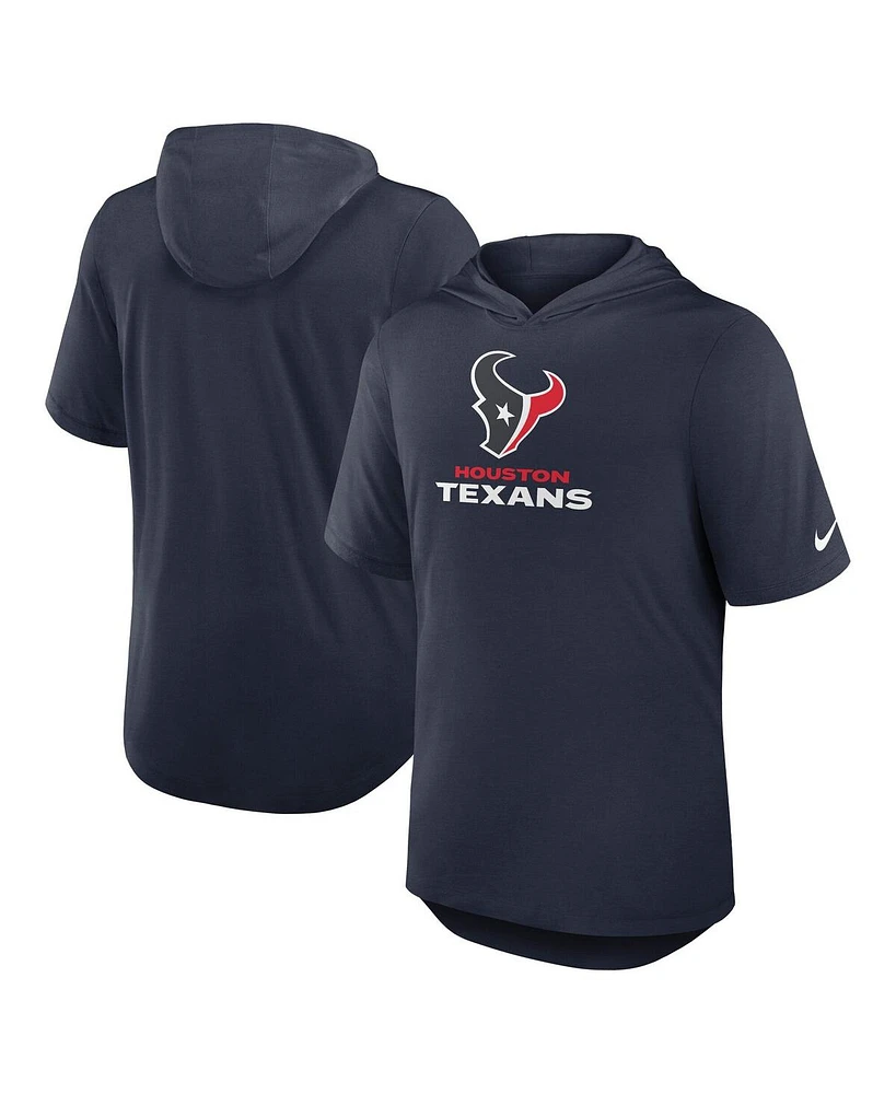 Nike Men's Navy Houston Texans Lockup Tri-Blend Hoodie T-Shirt