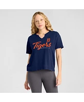 Fanatics Women's Navy Detroit Tigers Fan Fave Stadium Slub Boxy T-Shirt