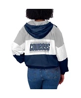Wear By Erin Andrews Women's Navy Dallas Cowboys Plus Color Block Full-Zip Windbreaker Jacket