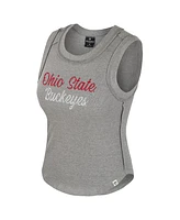 Colosseum Women's Heather Gray Ohio State Buckeyes Beach You Ribbed Tank Top