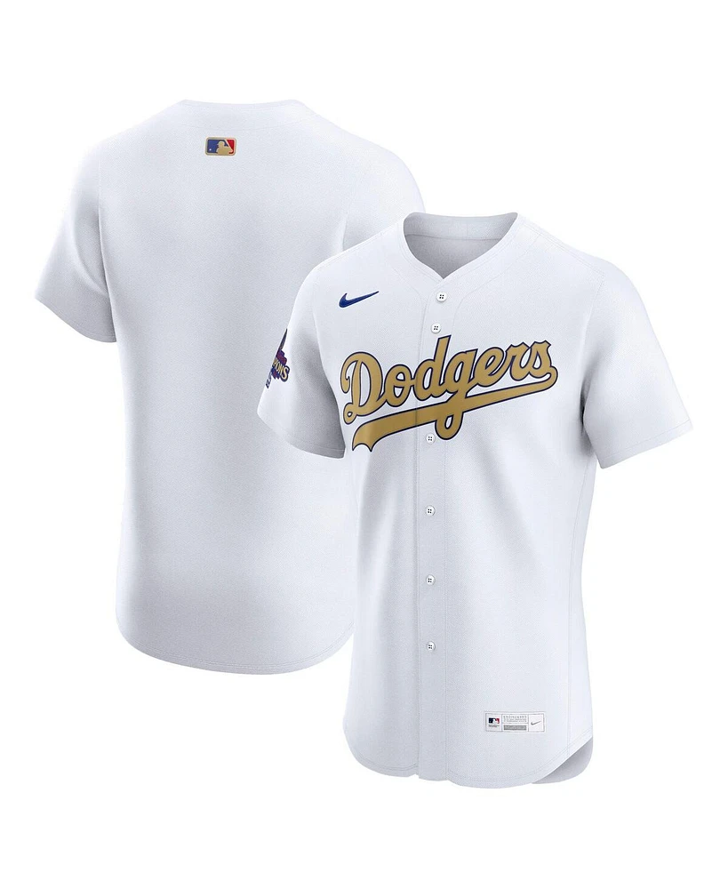 Nike Men's White Los Angeles Dodgers 2025 Gold Collection Elite Jersey