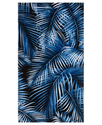 Nicole Miller Palm Azul Cotton Beach Towel, 68" x 36"