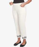 Alfred Dunner Petite Natural Instinct Classic Cuffed Medallion Ankle Pant