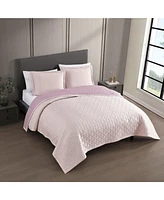 Bebejan 100% Cotton Sateen 3 Piece Textured Quilted King Size Coverlet Set