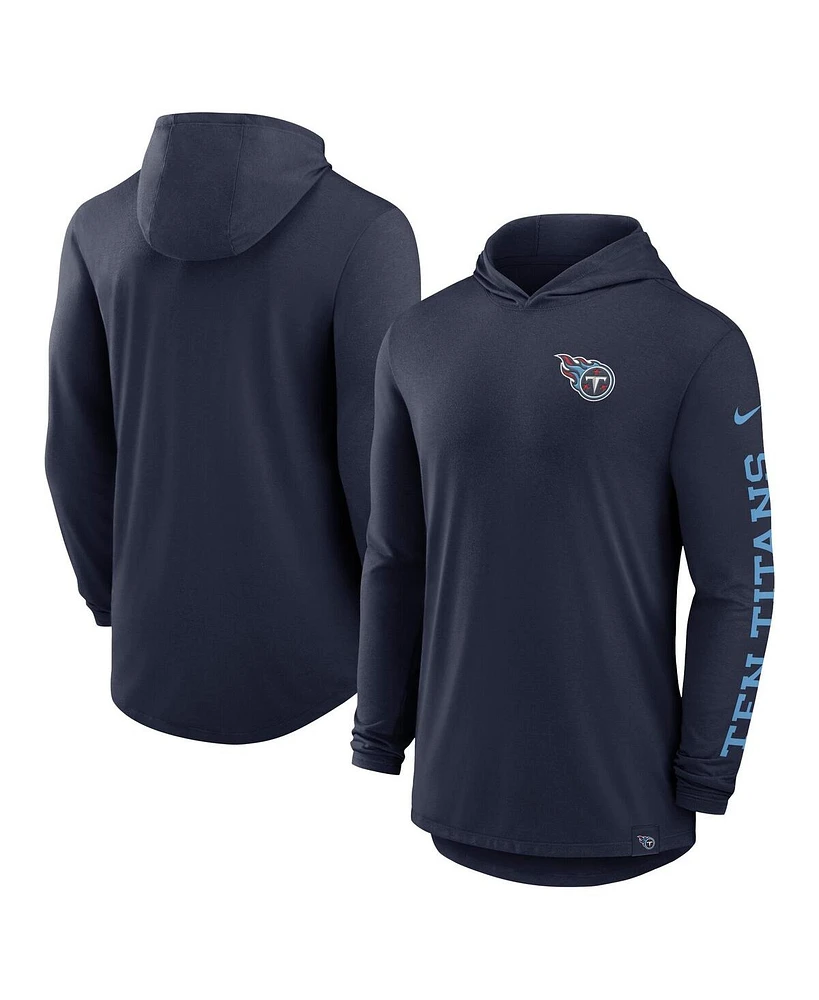 Nike Men's Navy Tennessee Titans Blitz Performance T-Shirt Hoodie