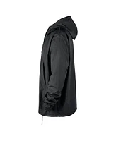 Nike Men's Black Brooklyn Nets Courtside Premium Club Anorak Quarter-Zip Pullover Hoodie