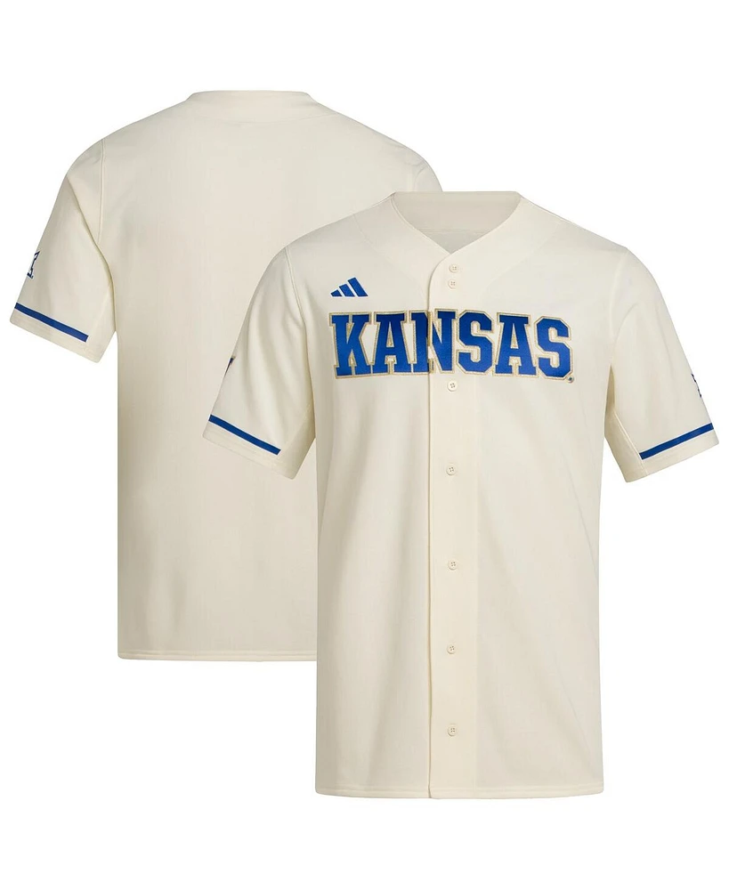 Adidas Men's Cream Kansas Jayhawks Replica Baseball Jersey