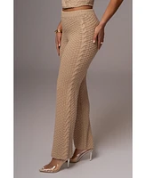 Jluxlabel Women's Beige Madison Knit Pants