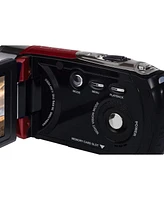 Minolta MN88NV Full Hd 24MP 3" Touchscreen Night Vision Camcorder, Red