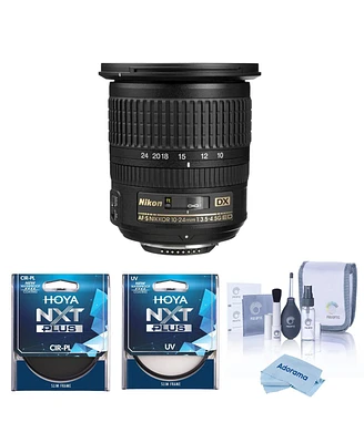 Nikon Af-s Dx Nikkor 10-24mm f/3.5-4.5G Ed Lens for Nikon F, Bundle with Hoya 77mm Uv and Cpl Filters