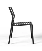 Outdoor Stackable Polypropylene Plastic Resin Dining Side Chairs (Set of 2)