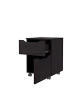 Newriver Nightstand with 1 Door and 1 Drawer , Wengue