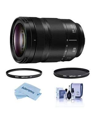 Panasonic Lumix S 24-105mm f/4 O.i.s. Lens for L Mount, Bundle with Hoya Nxt Plus 77mm Uv+Cpl Filter Kit, Cleaning Kit, Cleaning Cloth
