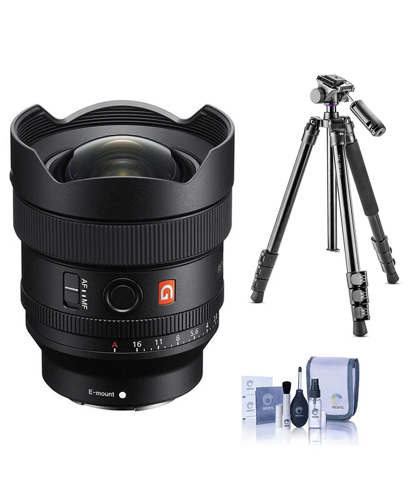 Sony Fe 14mm f/1.8 Gm Prime Lens, Bundle with Vanguard Alta Pro 264AT Tripod and Tbh-100 Head, Cleaning Kit