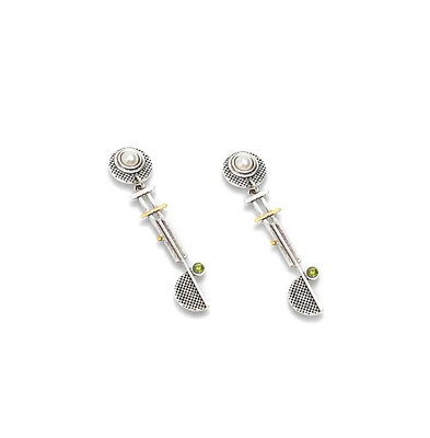 Sohi Women's Silver Plated Party Designer Stone Drop Earrings
