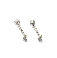 Sohi Women's Silver Plated Party Designer Stone Drop Earrings
