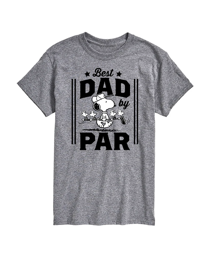 Airwaves Men's Peanuts Snoopy Father's Day Best Dad by Par Short Sleeve T-Shirt