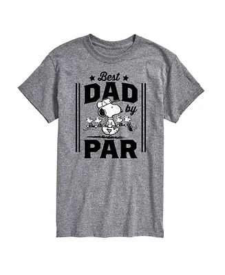 Airwaves Men's Peanuts Snoopy Father's Day Best Dad by Par Short Sleeve T-Shirt