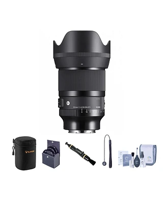 Sigma 50mm f/1.4 Dg Dn Art Lens for Sony E Bundle with 72mm Filter Kit, Lens Case, Lens Cleaner, Cleaning Kit, Lens Cap Tether